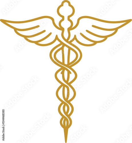 caduceus medical symbol on black background