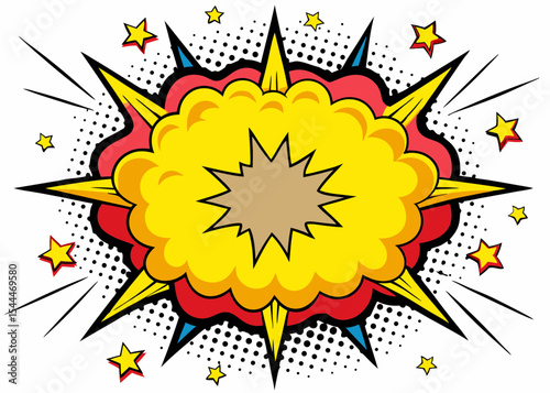 Cartoon Explosion Cloud Pop Art Style Design vector illustration