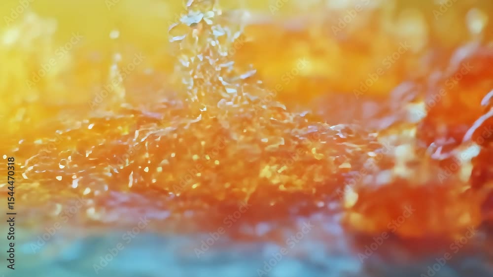 Vibrant Orange Liquid Splashing Macro Shot Vibrant Orange Liquid Splashing Macro Shot
