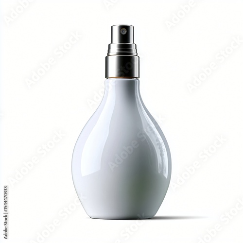 Elegant White Ceramic Spray Bottle Mockup for Perfume or Cosmetic Product Design