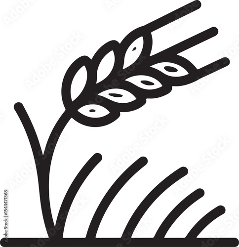 Golden Grain: A simple yet elegant illustration of a single stalk of wheat, embodying the essence of the harvest, abundance, and the golden promise of agriculture.