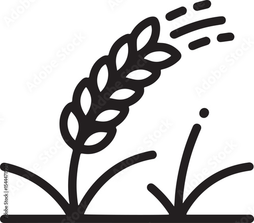 Wheat in the Field: A detailed, high-contrast illustration of wheat growing, emphasizing its simple beauty and the essence of nature's bounty.