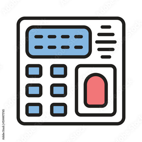 Get this amazing linear style icon of biometric machine