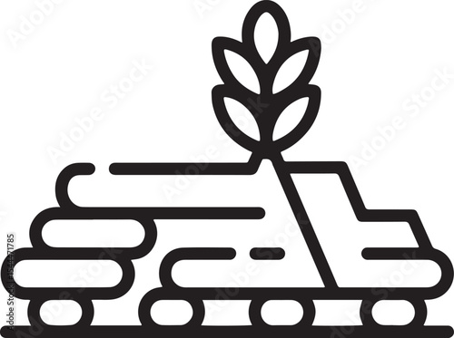 Grain Transportation: An illustrative outline depicts the essential process of carrying grains with precision and efficiency, embodying the core of agricultural logistics.