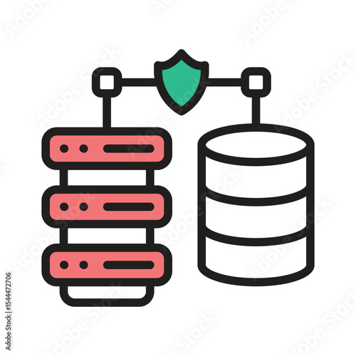 Easy to edit line style icon deciding secure hosting
