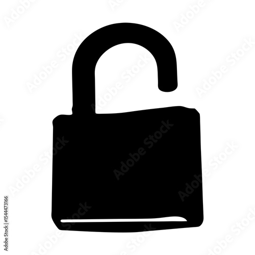 Stylized black and white unlocked padlock representing security vulnerability concept