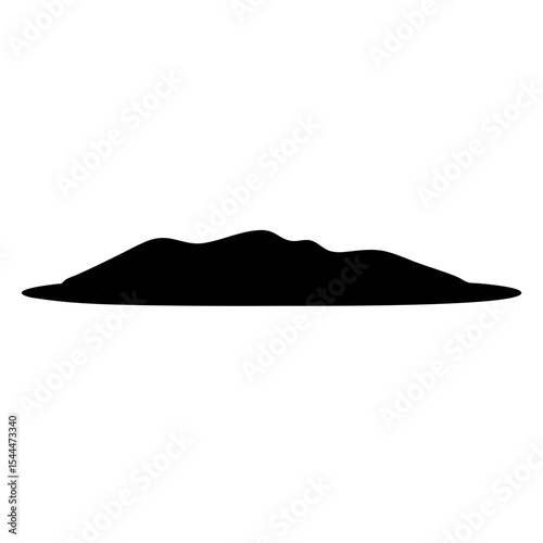 Silhouette of a low mountain range against a white background image