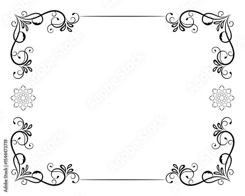 Vintage Flourishes in Four Corners of Frame