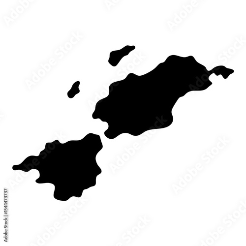 Simple Black Silhouette Map of Samar Island in the Philippines