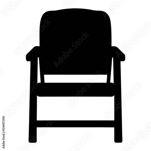Silhouette of a comfortable armchair, perfect for relaxing, on a white background