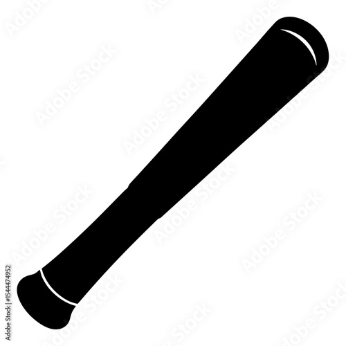 Simple and bold illustration of a baseball bat lying on its side
