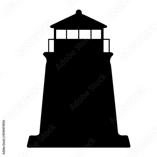 Silhouette of a classic lighthouse, a symbol of guidance and maritime history