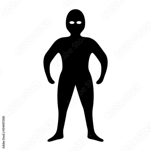 Mysterious Shadowy Figure Standing with Arms Outward, a Silhouette of Intrigue