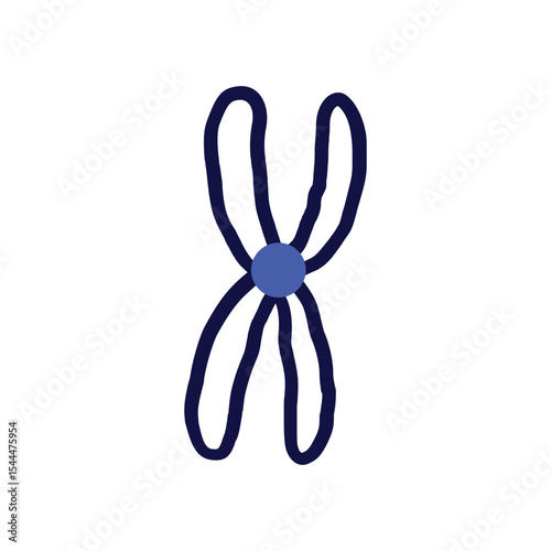 Flat colorful icon of chromosome structure design