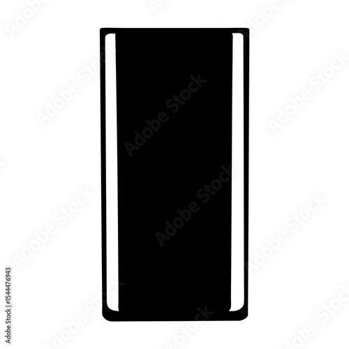 Highball glass silhouette icon in black, simple and minimalistic illustration
