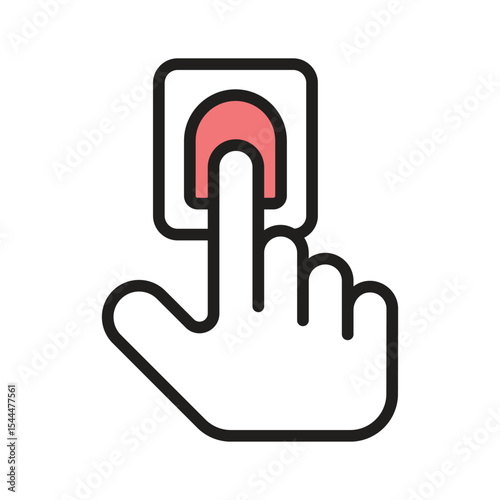 A handy icon of touch hand designed in outline style