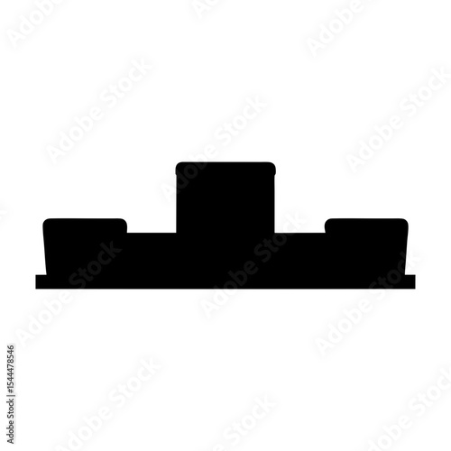 Silhouette of a winning podium with first, second, and third places