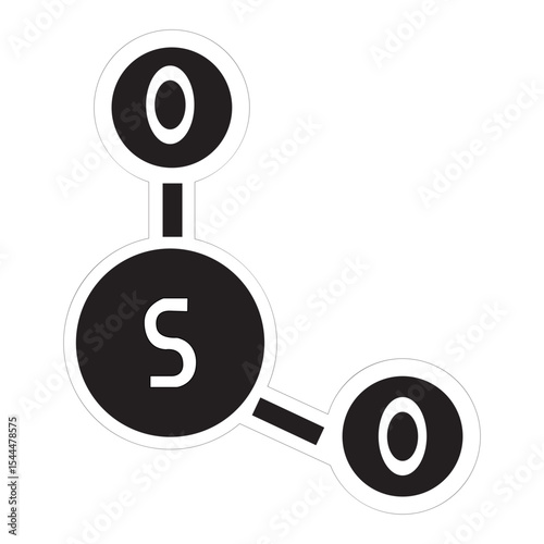 Icon Of Molecular sulfure black color Vector Illustration