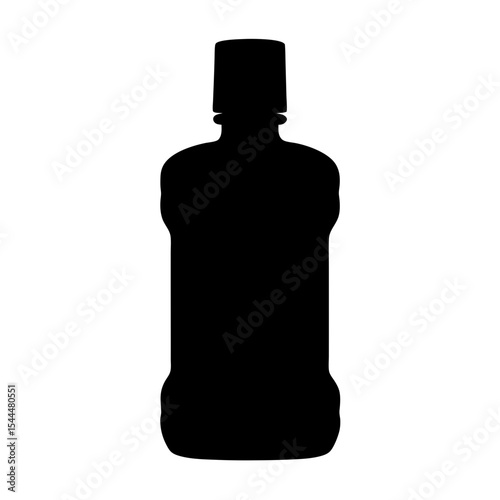 Silhouette of a Generic Bottle Design for Mouthwash or Other Liquid Products