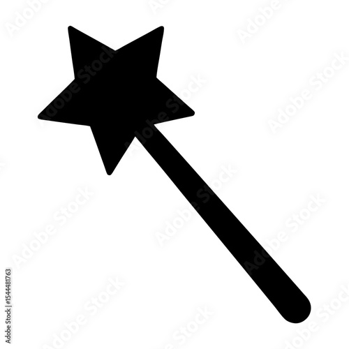 Magical star wand illustration evokes childhood dreams of fairy tales and wishes