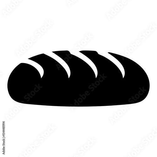 Black silhouette of a loaf of bread with distinctive score marks