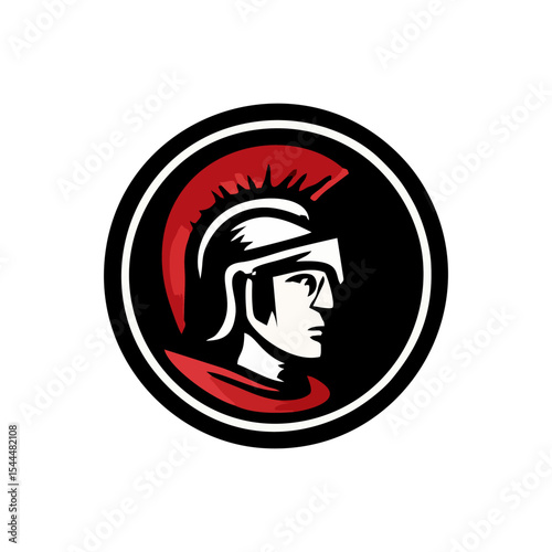 Spartan warrior mascot vector logo with gladiator helmet and ancient armor illustration design for battle symbol shield character soldier concept powerful combat hero epic art