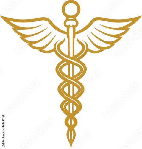 caduceus medical symbol on white background