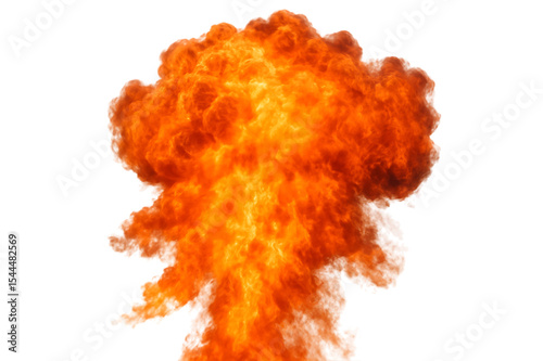 Explosion of fire isolated on transparent background