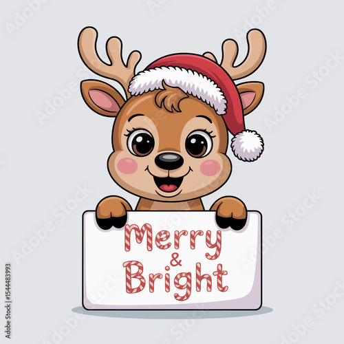 Reindeer with Candy Cane Sign