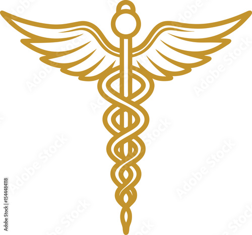 caduceus medical symbol on white background