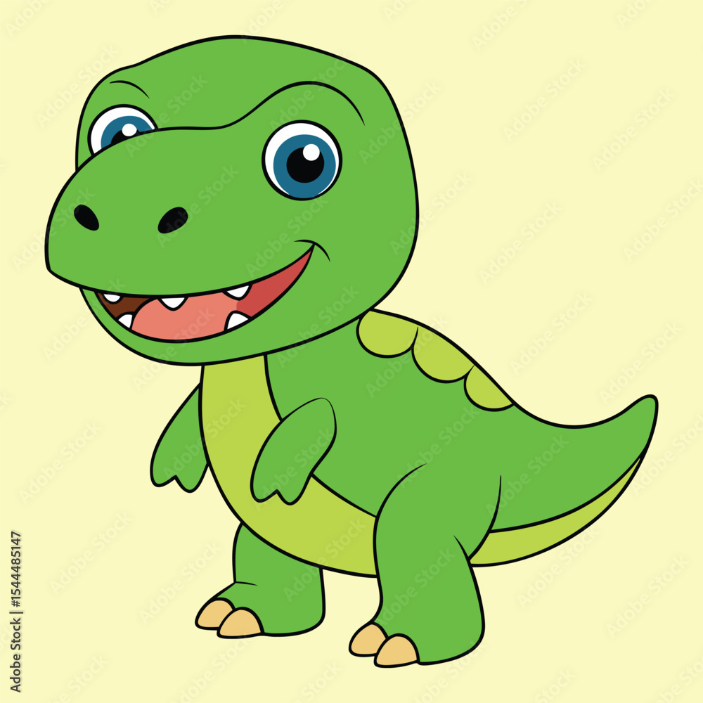 Naklejka premium Vector illustration of adorable cartoon dinosaur