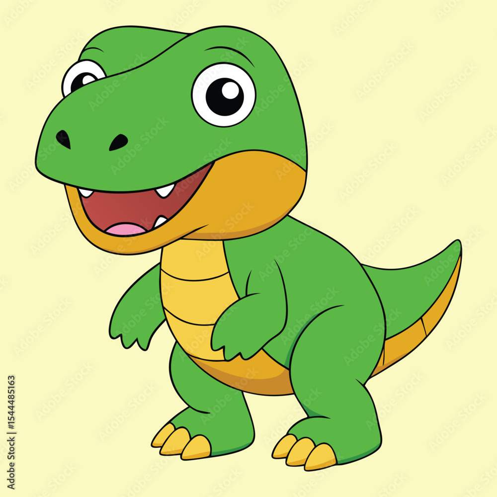 Fototapeta premium Vector illustration of adorable cartoon dinosaur