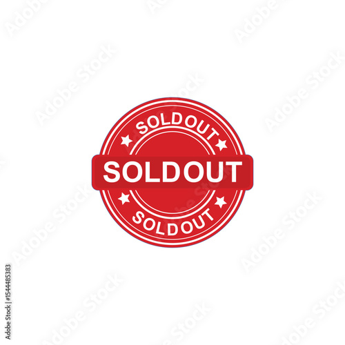 sold out label design red icon sold out stamp sticker isolated on white background 