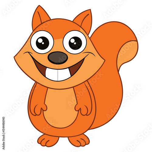 Goofy Big Toothed Squirrel Funny Vector Cartoon Illustration