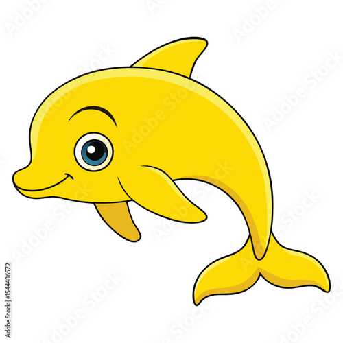 Golden Dolphin Vector Illustration