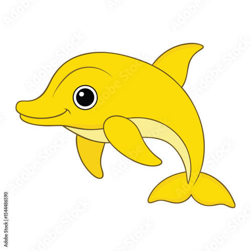 Golden Dolphin Vector Illustration