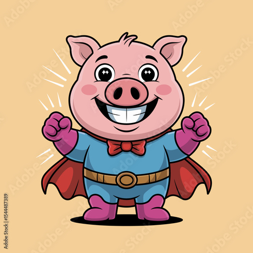 Superhero Pig Power Pose