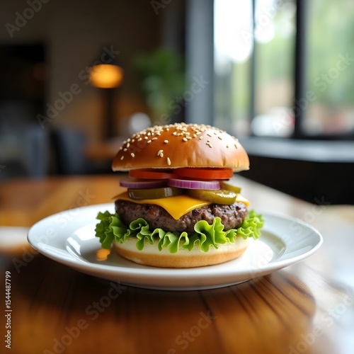 burger on a plate