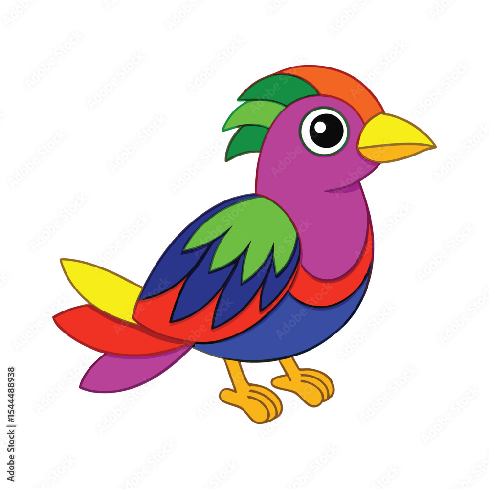 Obraz premium Colorful Crow Vector Illustration