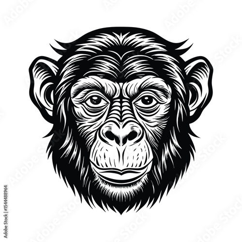 Gorilla chimpanzee face vector illustration