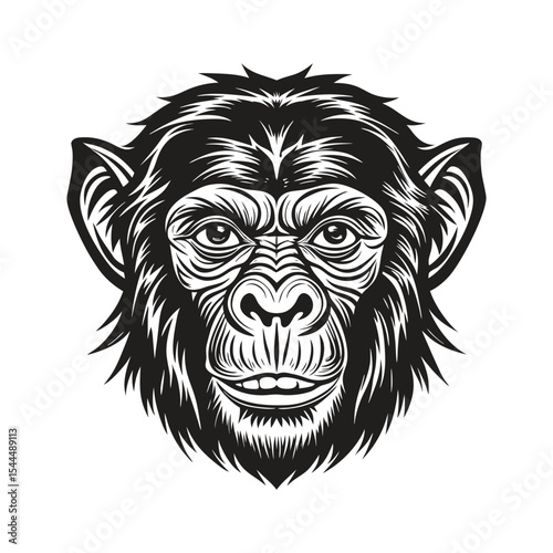 Gorilla chimpanzee face vector illustration