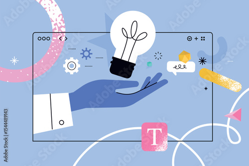 Abstract blue design with geometric shapes and clean lines for modern branding