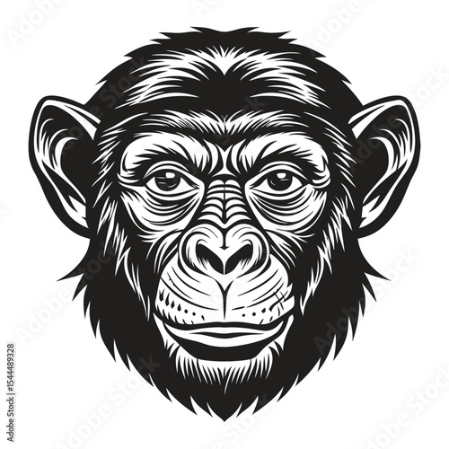 Gorilla chimpanzee face vector illustration