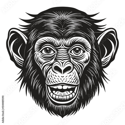 Gorilla chimpanzee face vector illustration