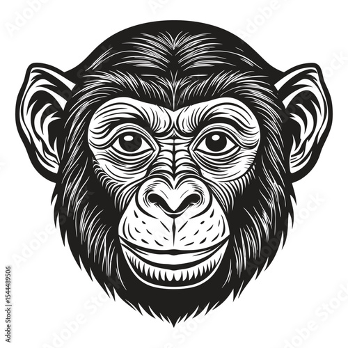 Gorilla chimpanzee face vector illustration