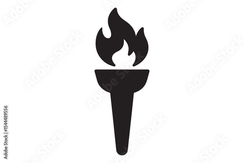 Burning Torch Icon Symbol of Freedom,  Enlightenment, and Passion
