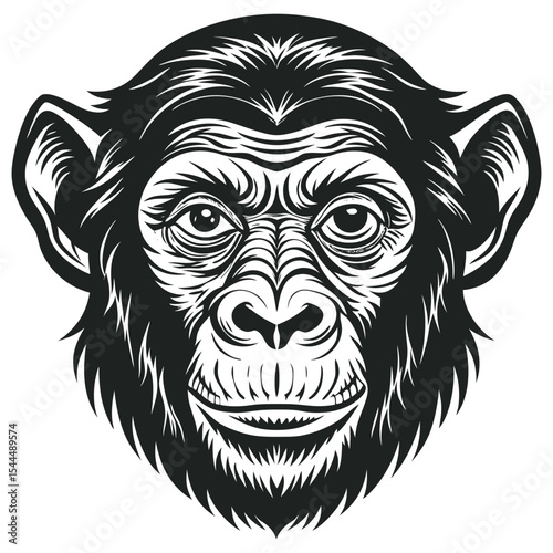 Gorilla chimpanzee face vector illustration