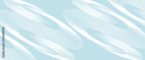 Modern abstract background. Glossy white gradient circle lines. Minimal geometric pattern.