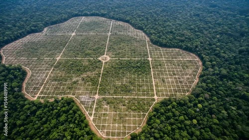 Deforestation Aerial View of Rainforest Destruction, Environmental Impact and Conservation Efforts