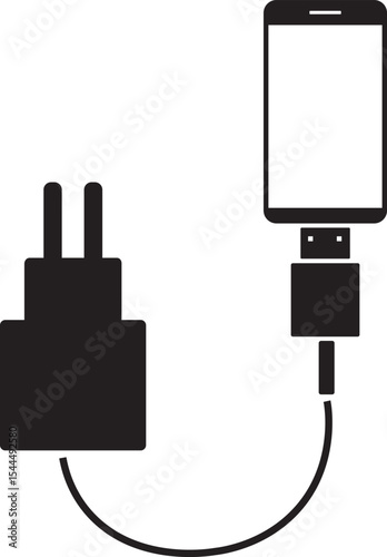 Mobile phone charger icon.Charger adapter sign icons, usb charging symbol, charger icon Vector illustration,
